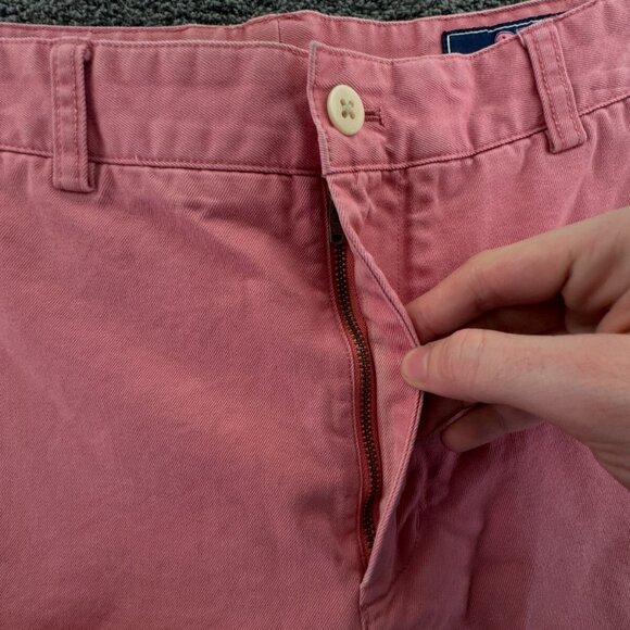 Vineyard Vines Club Salmon Pink Shorts Size 34 Chino Zip Fly Preppy Whale Logo - Picture 6 of 16